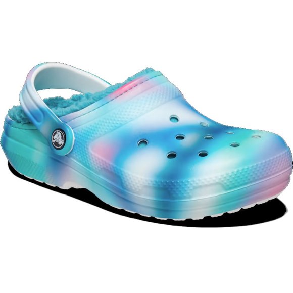 NEW Crocs Size 7 Classic Lined Solarized Clog, Pure Water/ Multi - Picture 5 of 6